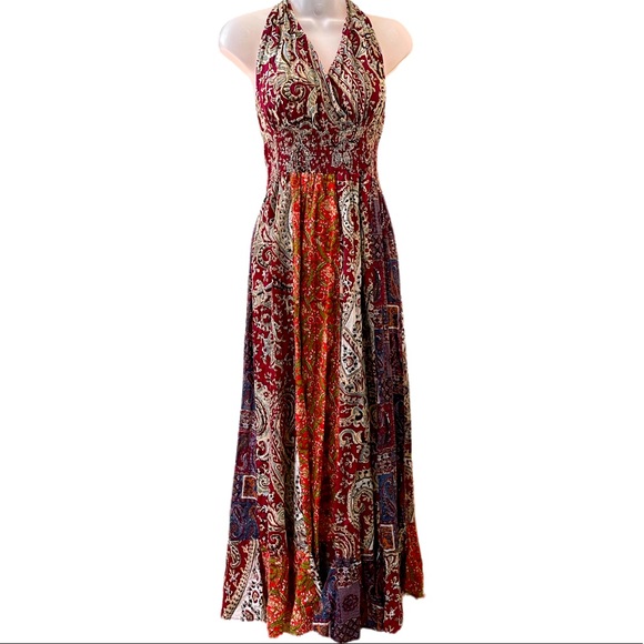 Fun & Flirt Dresses & Skirts - Fun & Flirt boho halter maxi dress w/ruffle bottom